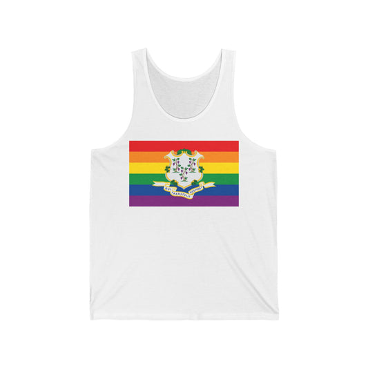 Connecticut Rainbow Pride Flag Jersey Tank