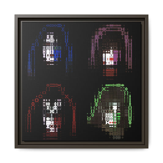 Knights In Satan's Service, Band Portrait Collage Art — Matte Canvas, Framed (Multi-color options)