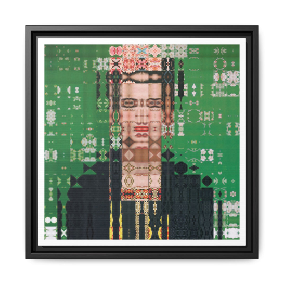 Iconic Feminist Artist 1, Abstract Portrait Collage Art, Matte Canvas, Framed (Multi-color options)
