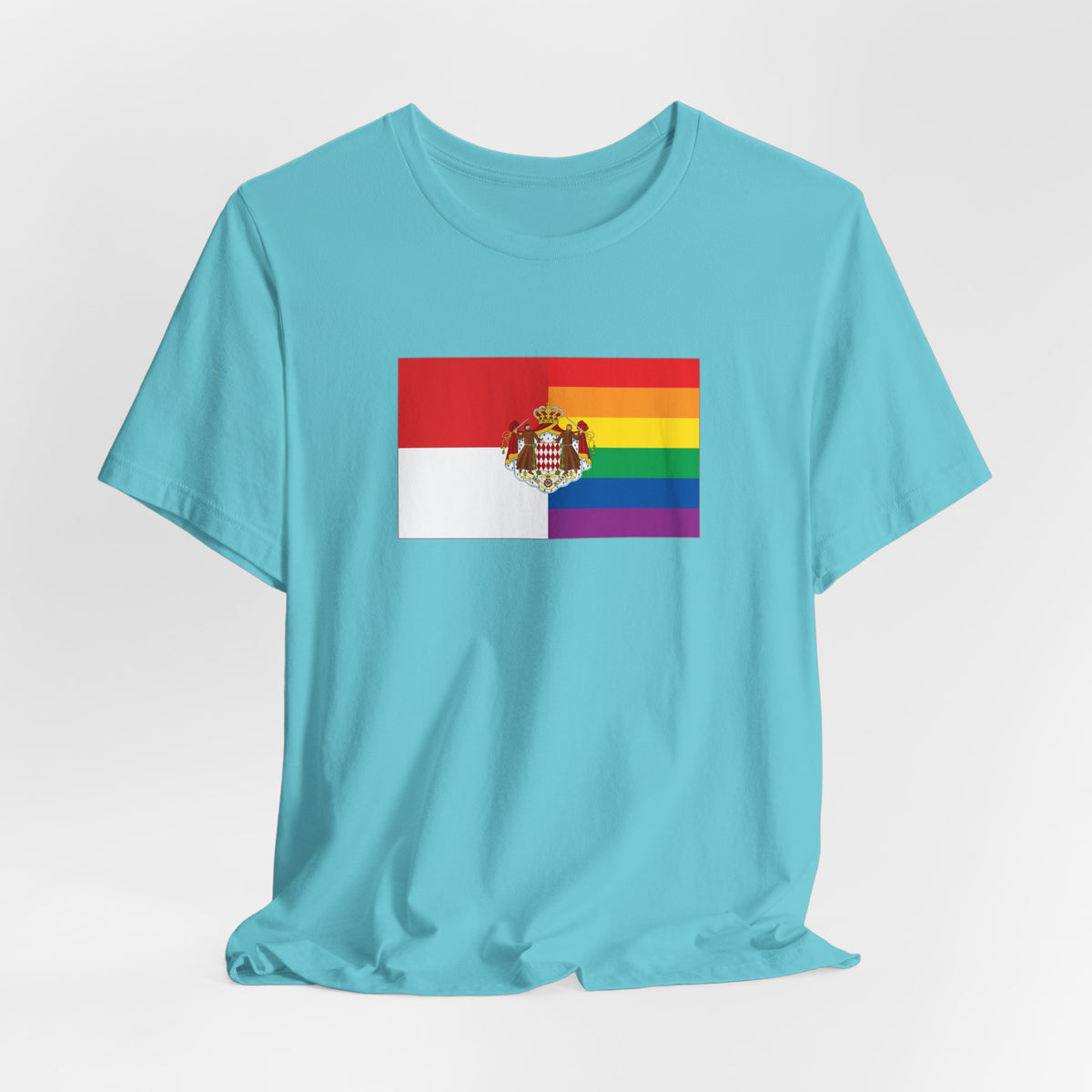 Monaco Rainbow Pride Flag T-shirt, Several Color Options