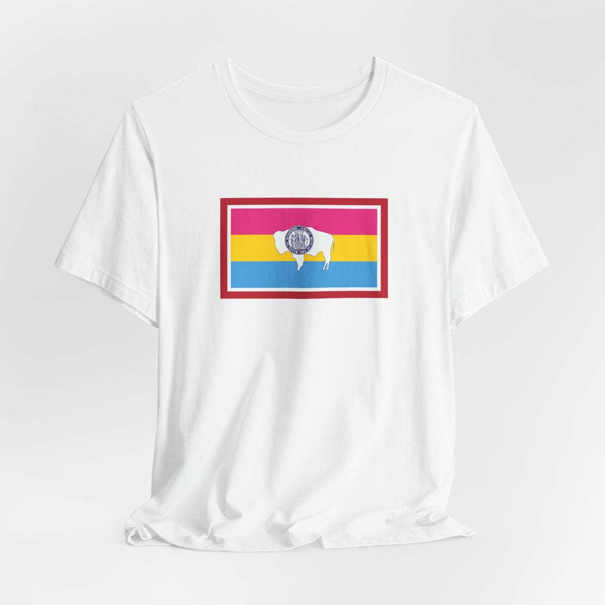Wyoming Pansexual Pride Flag T-shirt, Several Color Options