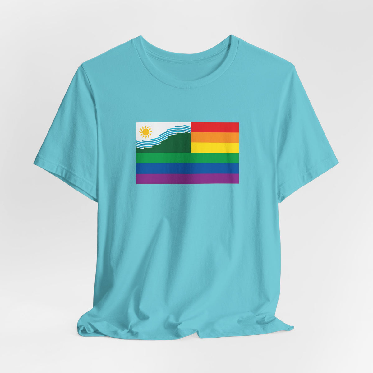 Spokane, Washington Rainbow Pride Flag T-shirt, Several Color Options
