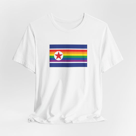 North Korea Rainbow Pride Flag T-shirt, Several Color Options