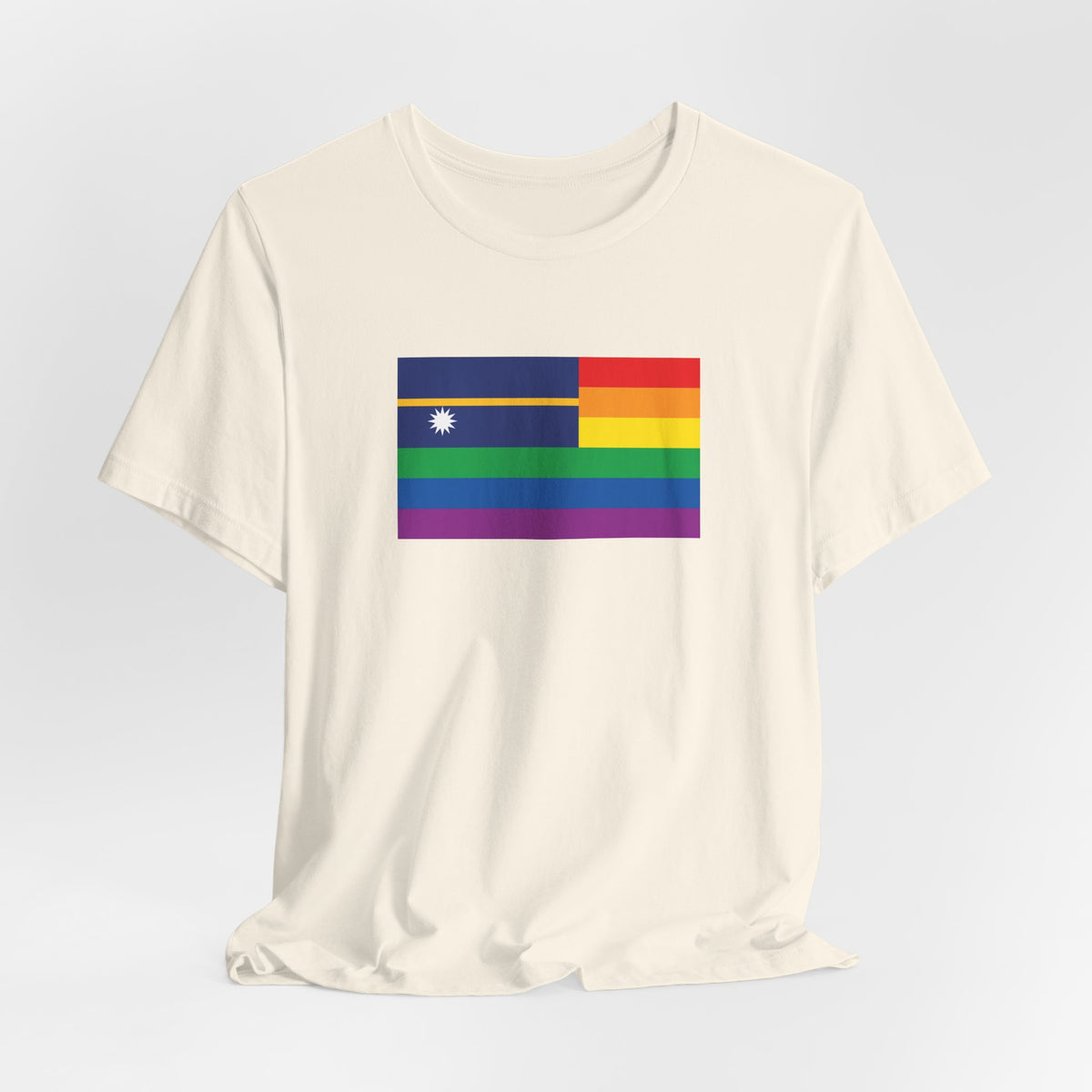 Nauru Rainbow Pride Flag T-shirt, Several Color Options