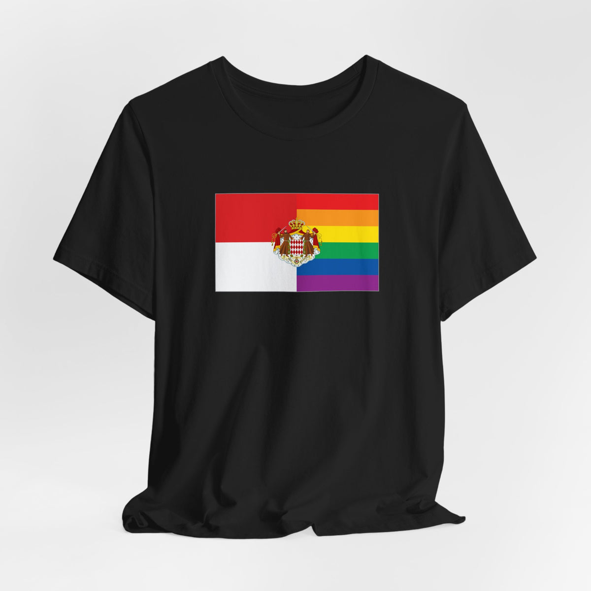 Monaco Rainbow Pride Flag T-shirt, Several Color Options