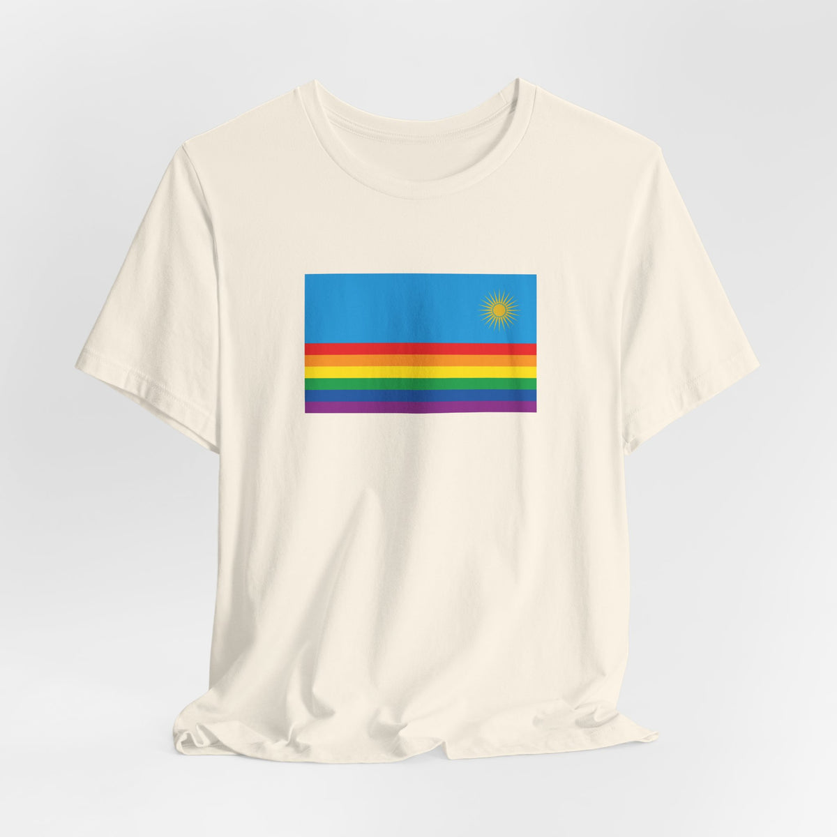 Rwanda Rainbow Pride Flag T-shirt, Several Color Options