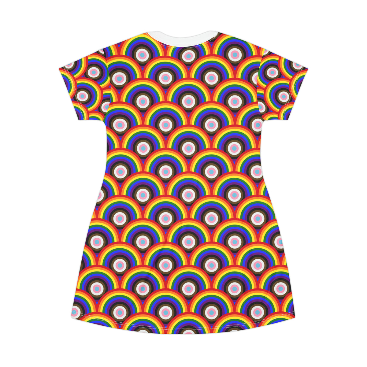 Progress Pride T-Shirt Dress - bullseye pattern deco