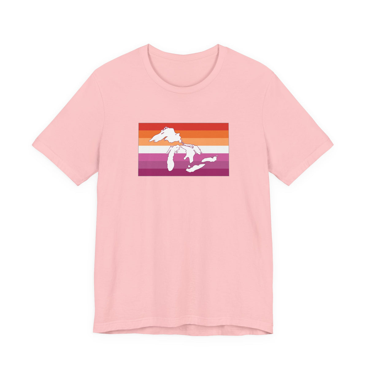 Great Lakes Region Lesbian Pride Flag T-shirt, Several Color Options