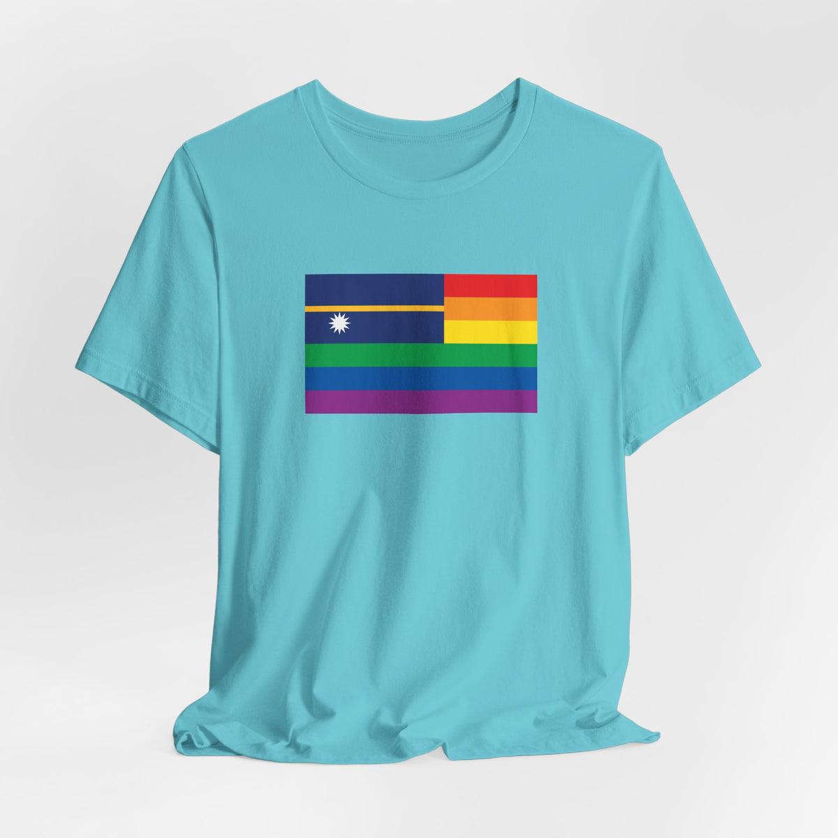 Nauru Rainbow Pride Flag T-shirt, Several Color Options