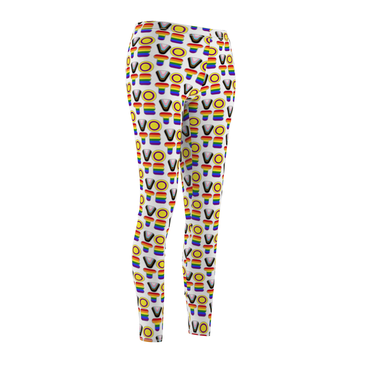 VOTE Leggings - new progress pride deco on white