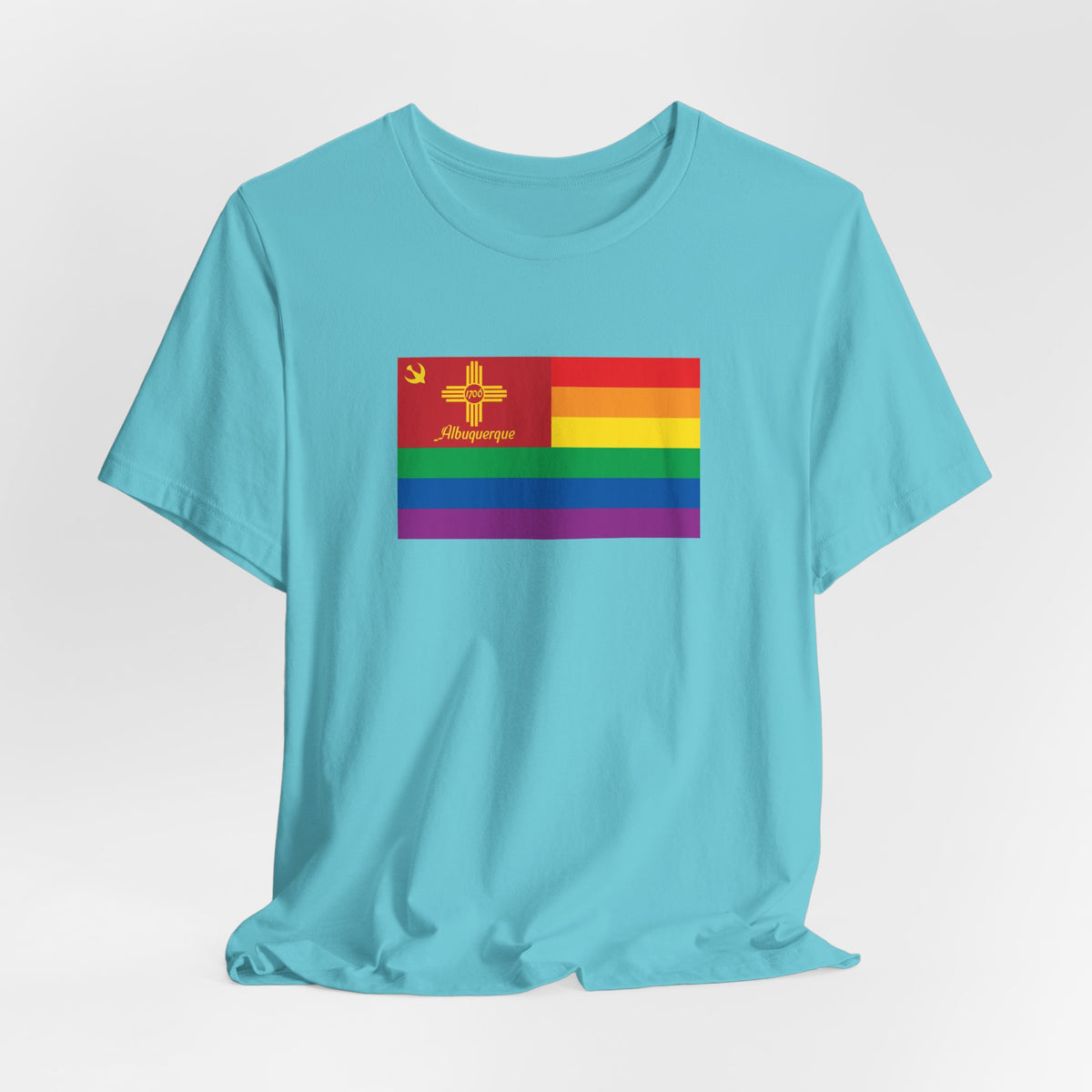 Albuquerque, New Mexico Rainbow Pride Flag T-shirt, Several Color Options