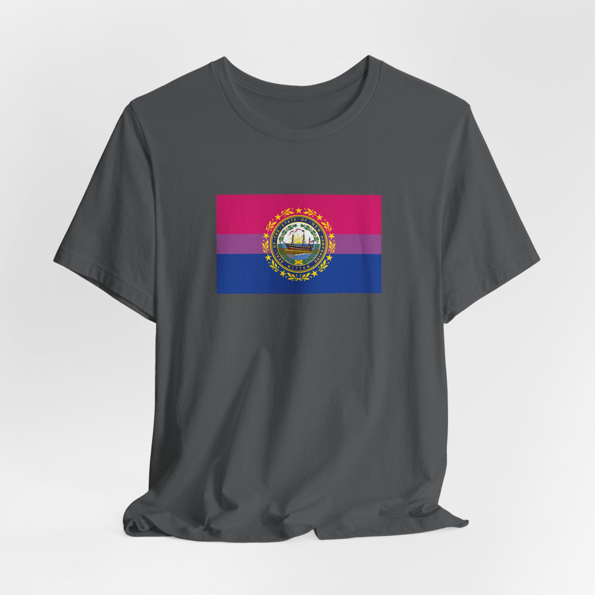 New Hampshire Bisexual Pride Flag T-shirt, Several Color Options