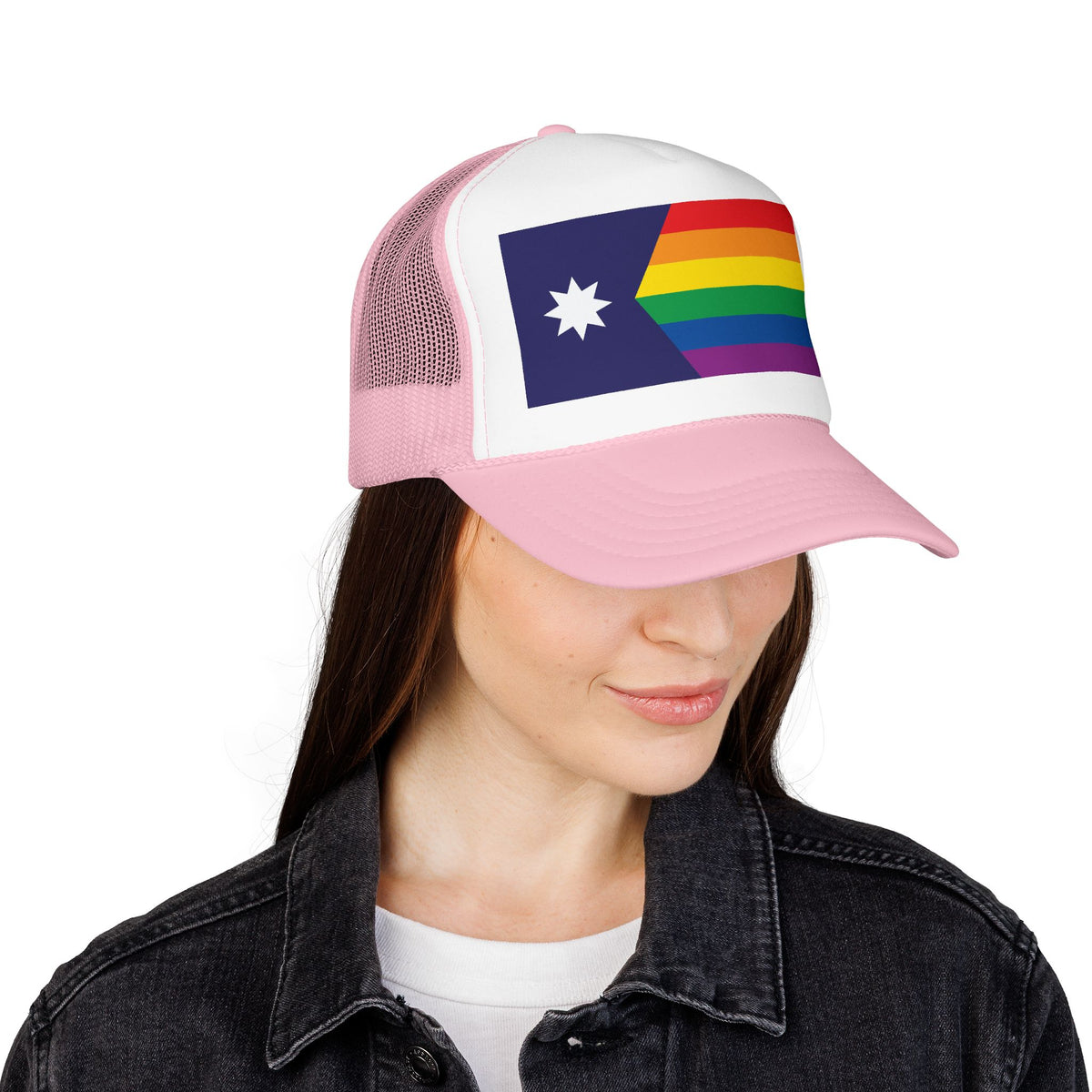 Minnesota Rainbow Pride Flag "UNITED" Printed Foam Trucker Hat, Several Color Options