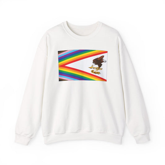 American Samoa Rainbow Pride Flag Unisex Crewneck Sweatshirt, White, Black or Light Pink