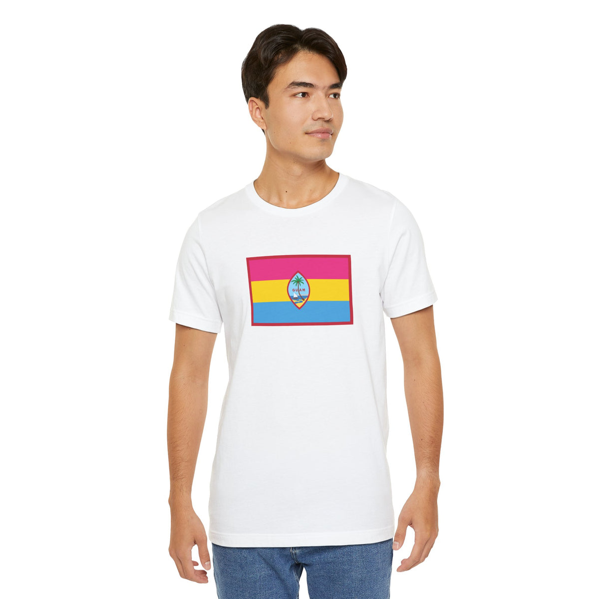 Guam Pansexual Pride Flag T-shirt, Several Color Options
