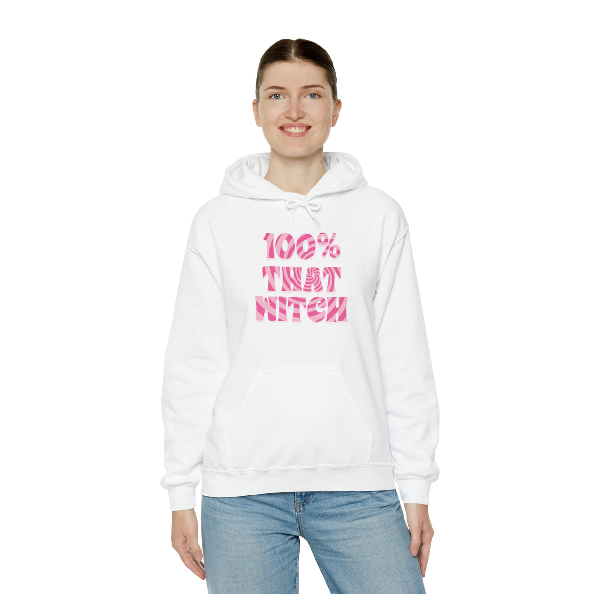 100% THAT WITCH Hoodie - pink deco spiral