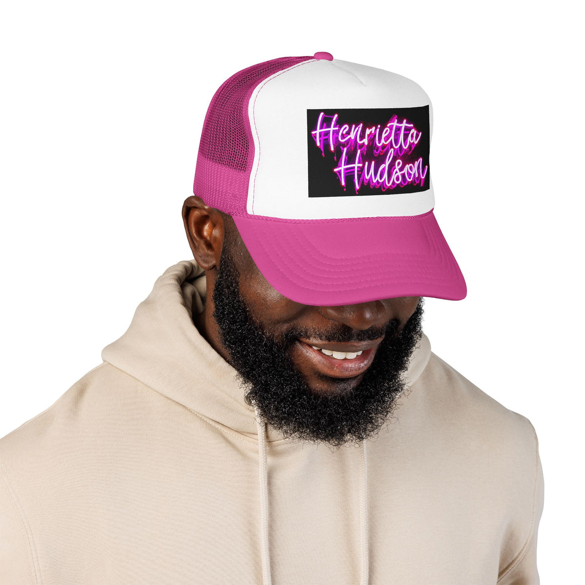 Neon Sign Trucker Cap, Black or Pink
