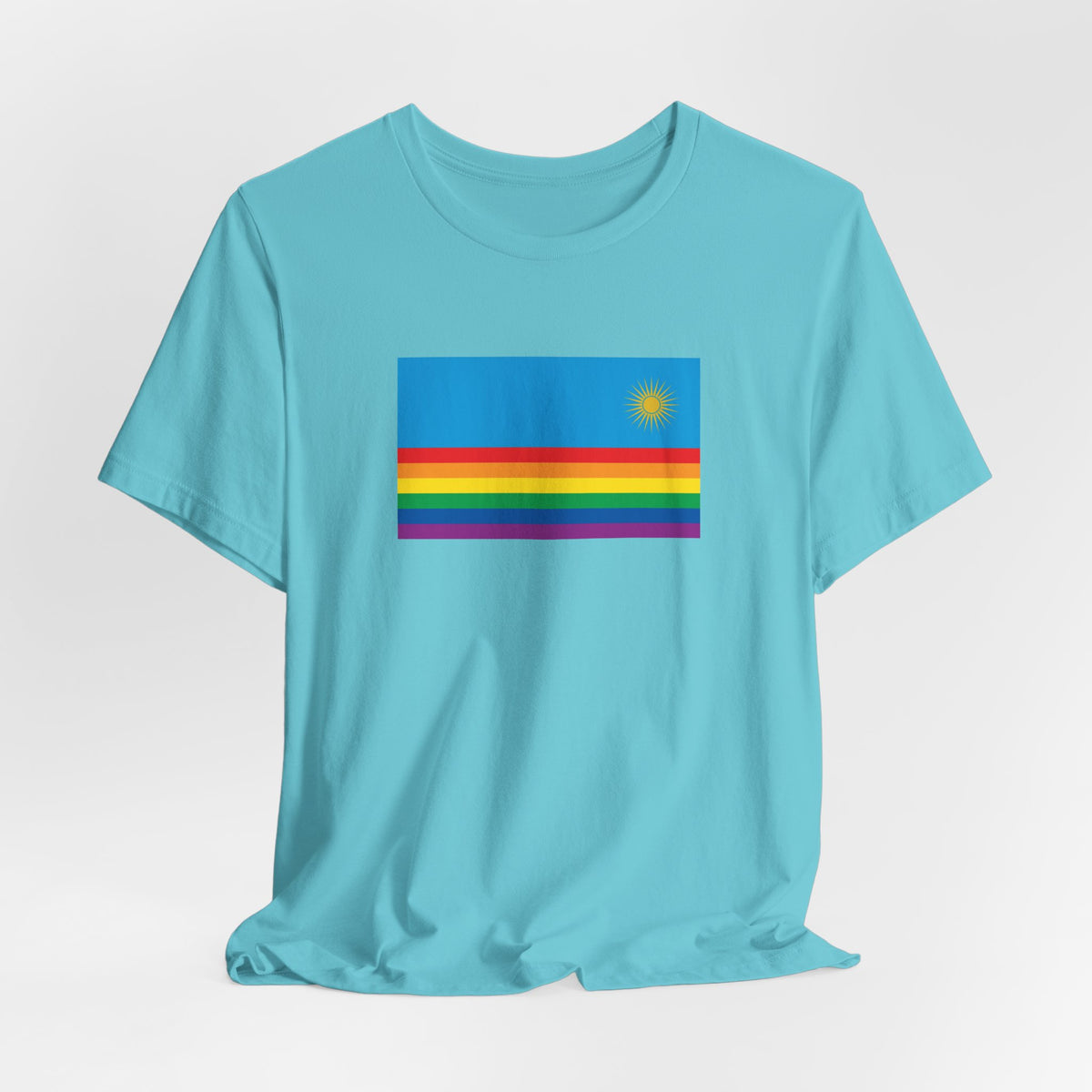 Rwanda Rainbow Pride Flag T-shirt, Several Color Options