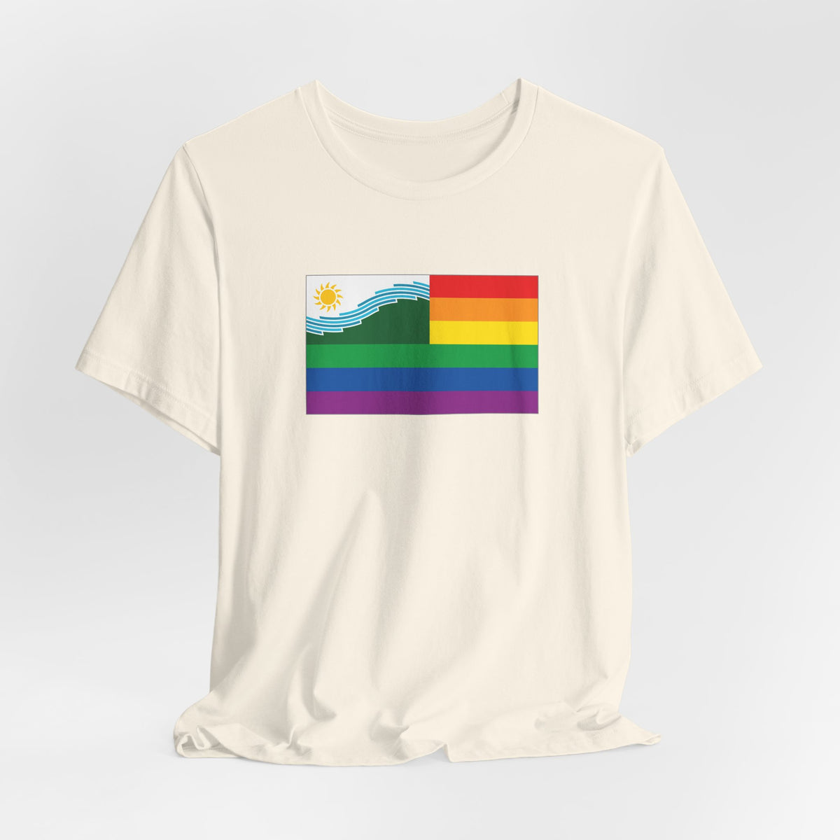 Spokane, Washington Rainbow Pride Flag T-shirt, Several Color Options