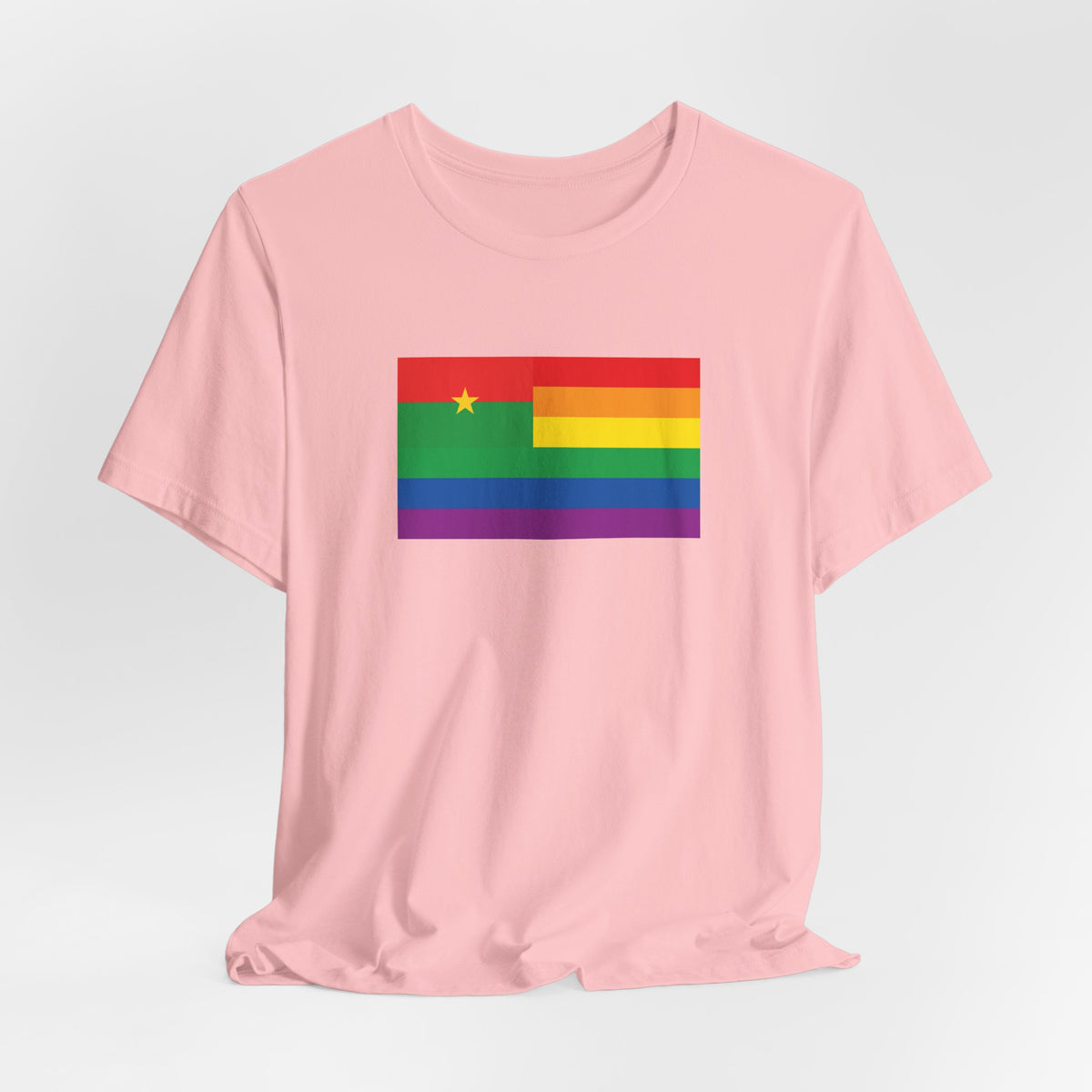 Burkina Faso Rainbow Pride Flag T-shirt, Several Color Options