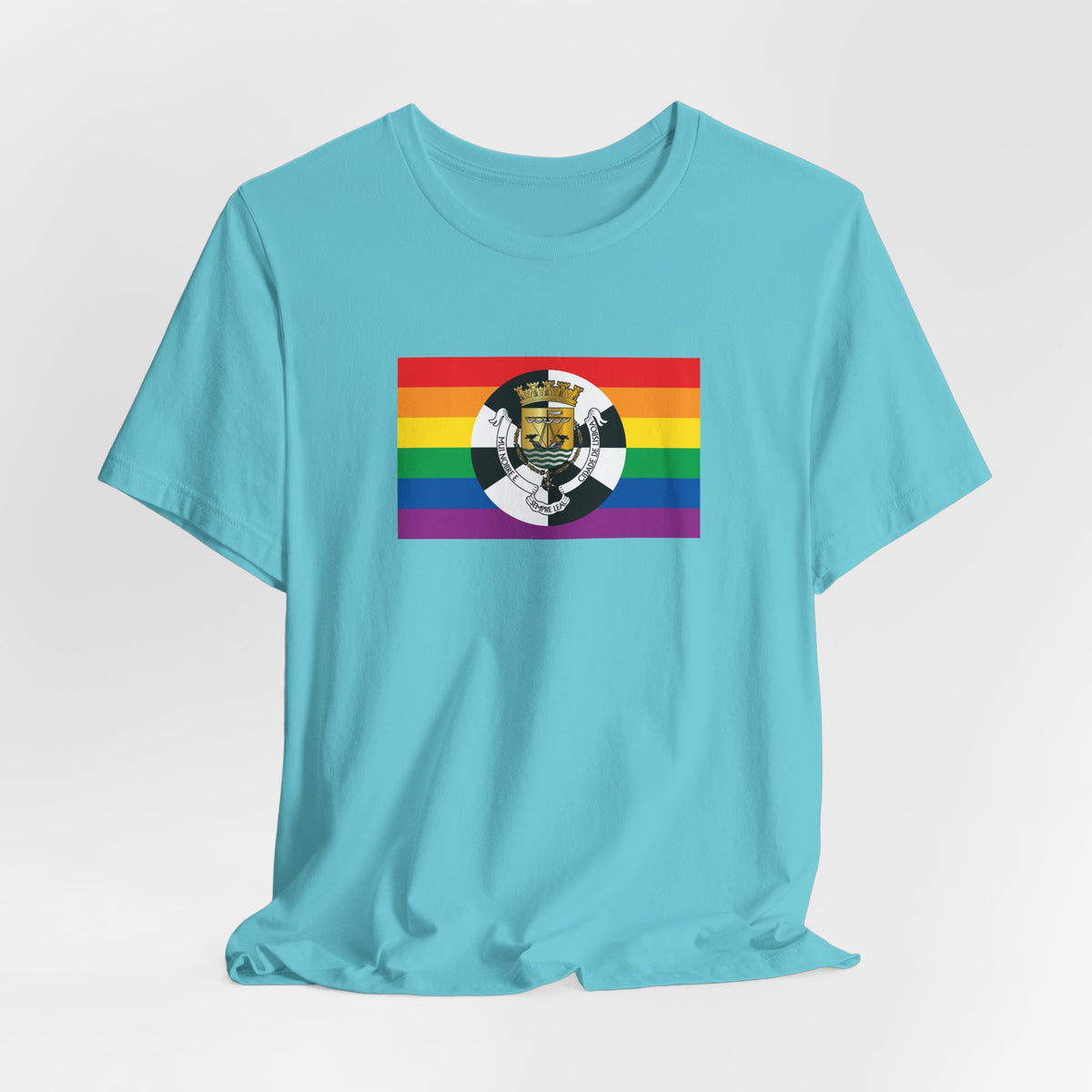Lisbon, Portugal Rainbow Pride Flag T-shirt, Several Color Options