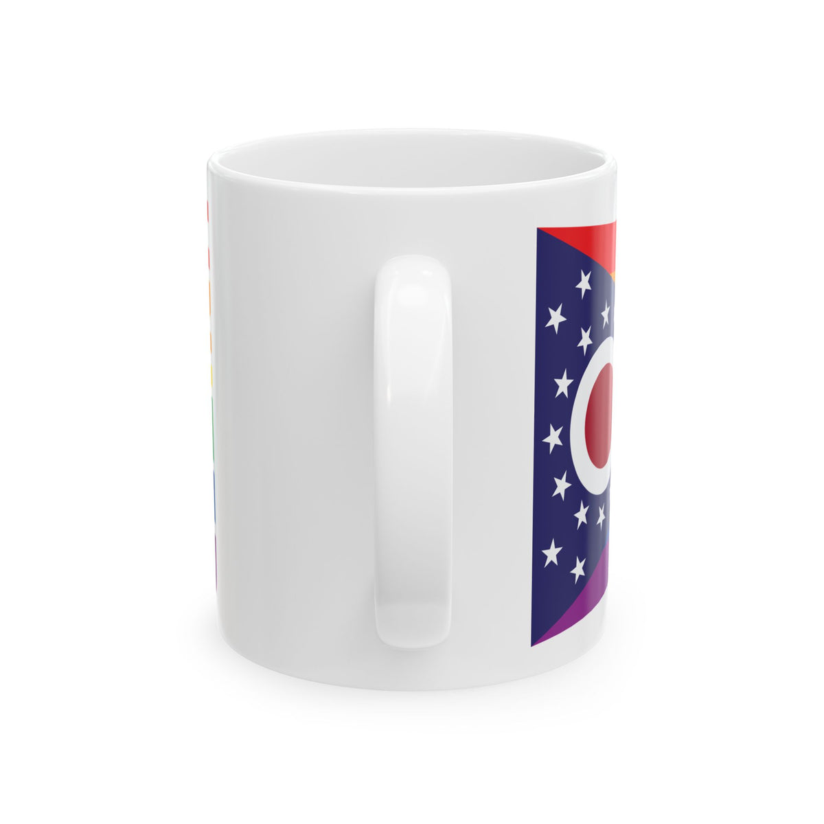 Ohio Rainbow Pride Flag "UNITED" Ceramic Mug