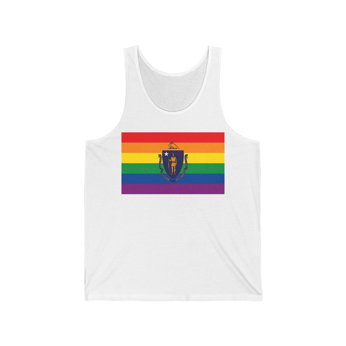 Massachusetts Rainbow Pride Flag Jersey Tank