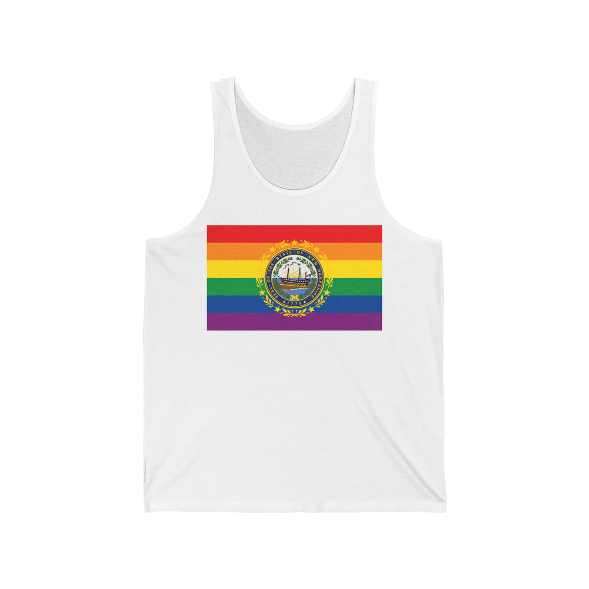 New Hampshire Rainbow Pride Flag Jersey Tank