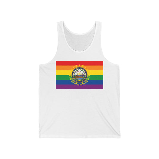 New Hampshire Rainbow Pride Flag Jersey Tank