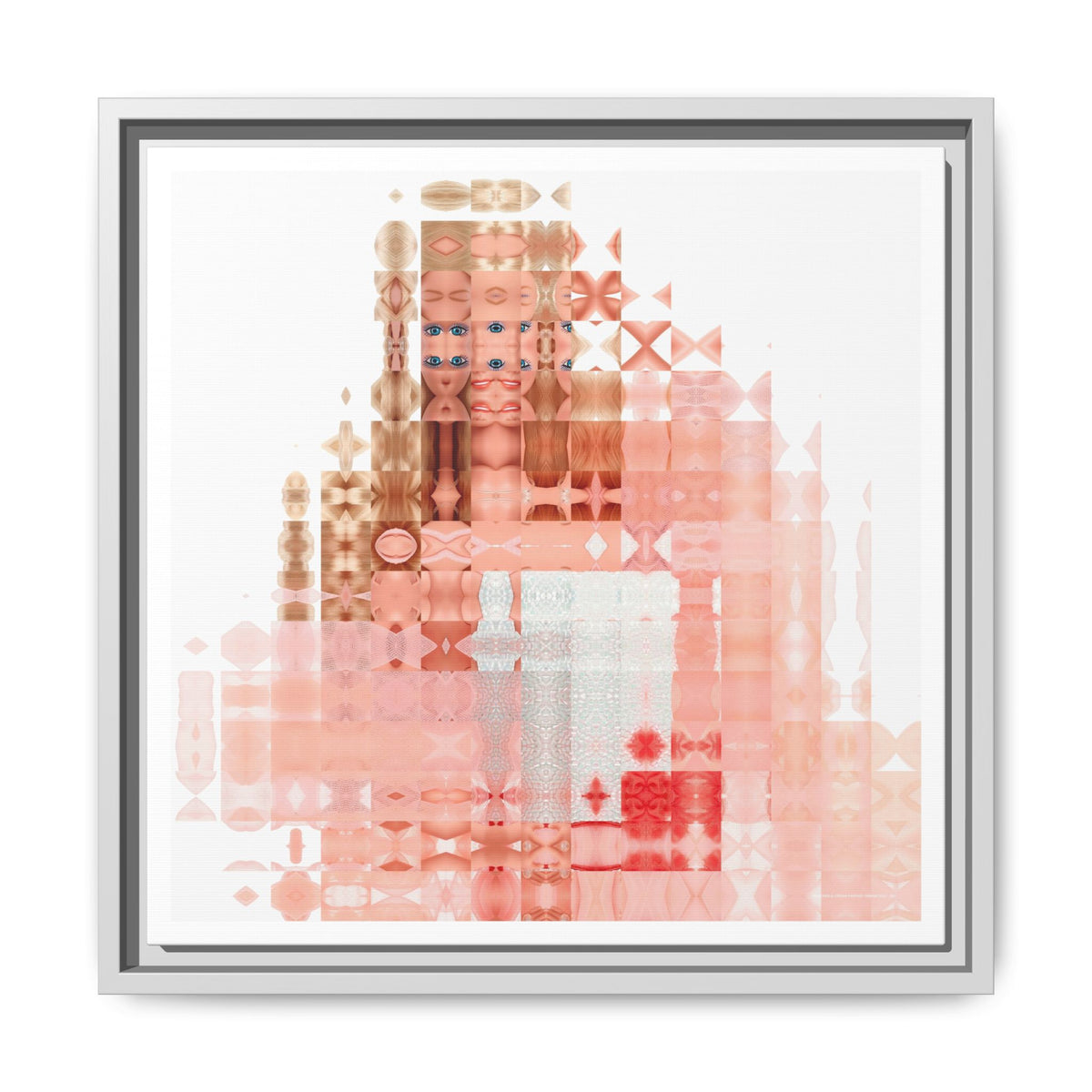 Peaches-&-Cream Fantasy Dream Doll Abstract Portrait Collage Art, Matte Canvas, Framed (Multi-color options)