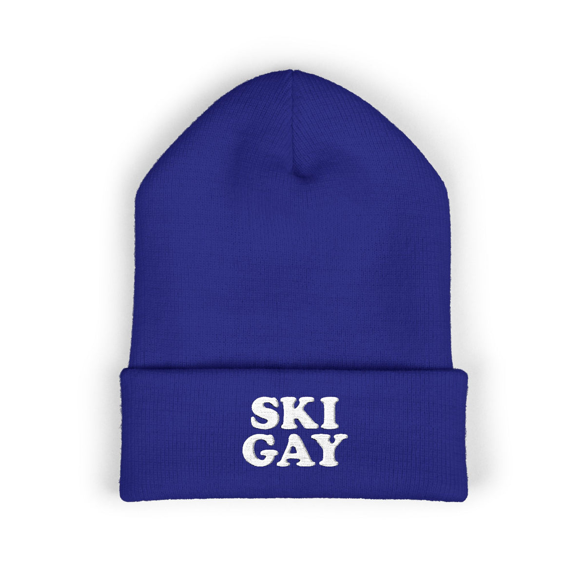 SKI GAY Knit Beanie - white deco
