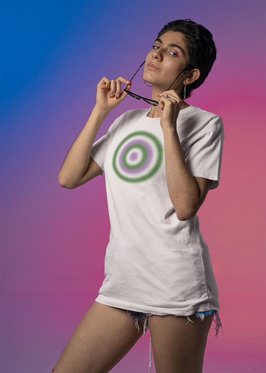 Genderqueer Pride Gradient Orb Flag T-Shirt — Genderqueer Colors Tee