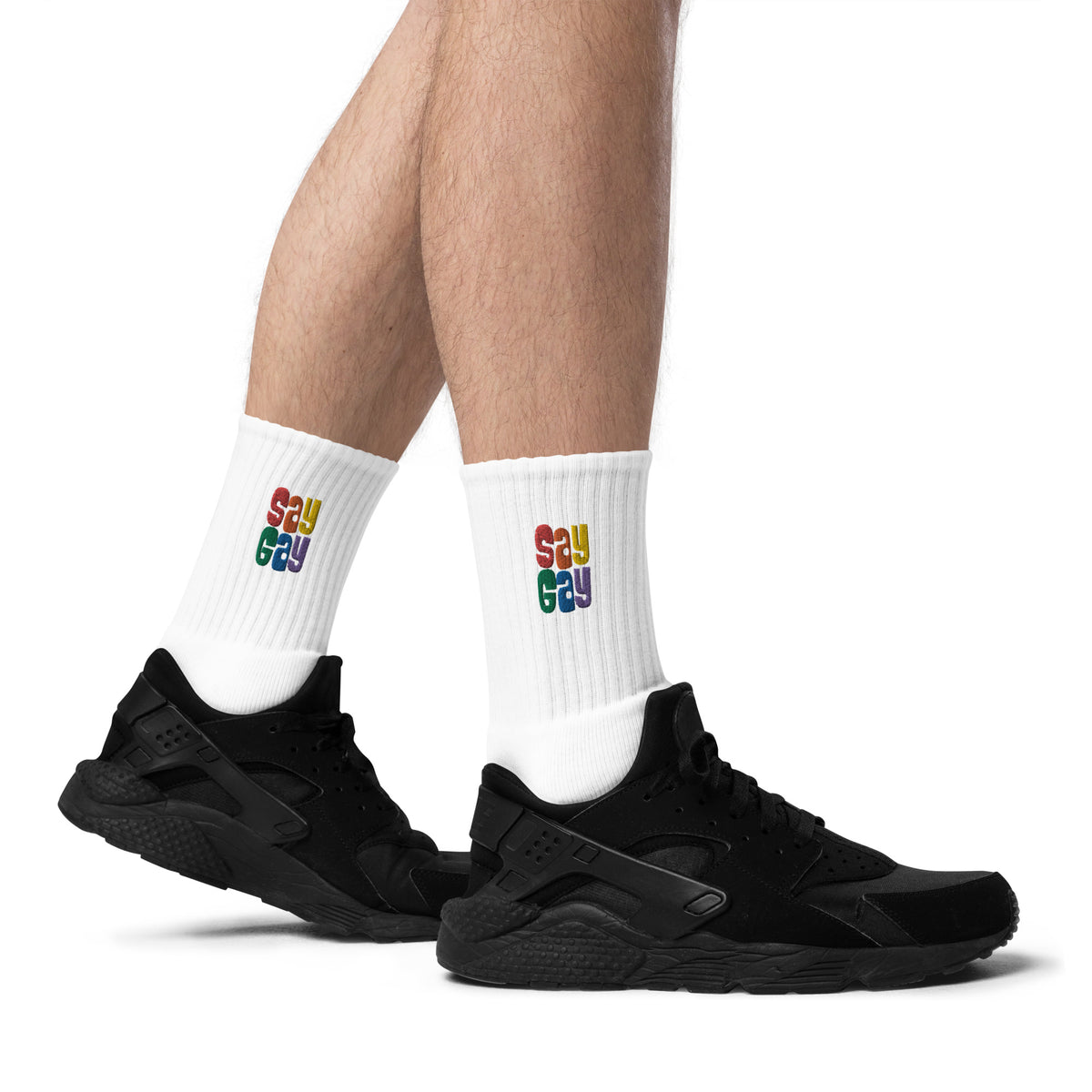 SAY GAY Socks - rainbow twister deco embroidery